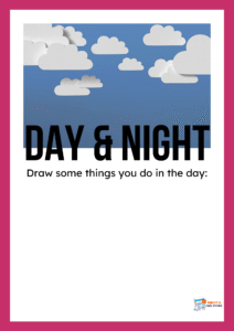 Day and Night Worksheet for Kids