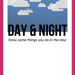 Day and Night Worksheet for Kids