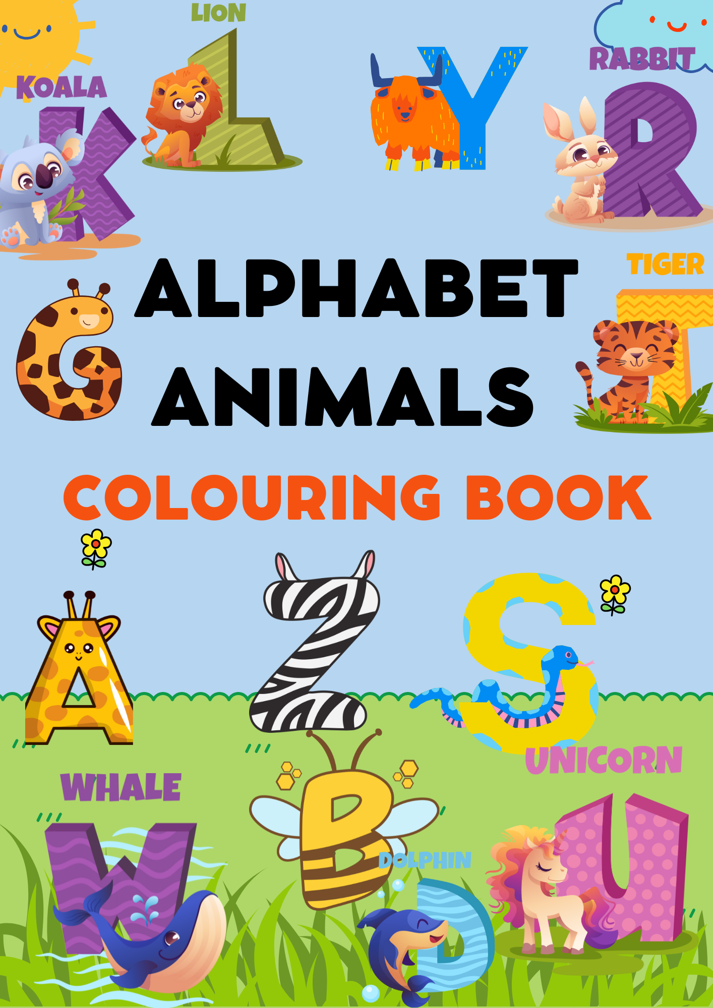 A to Z Alphabet Animals Coloring Book