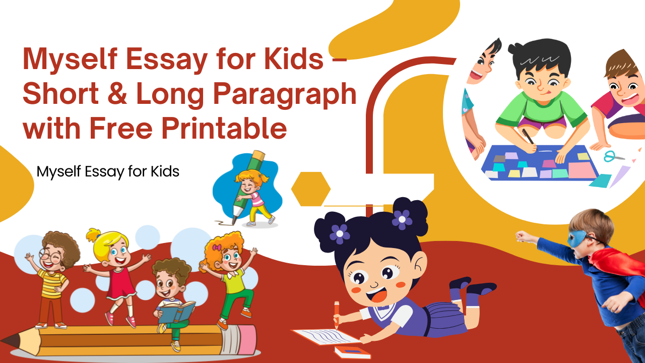 Myself essay illustration for kids