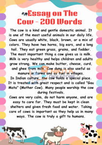  Essay on The Cow – 200 Words