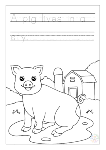 Animal Habitats Writing and Coloring Book