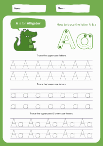 Tracing Letter A to Z Worksheet