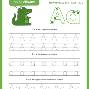 Tracing Letter A to Z Worksheet
