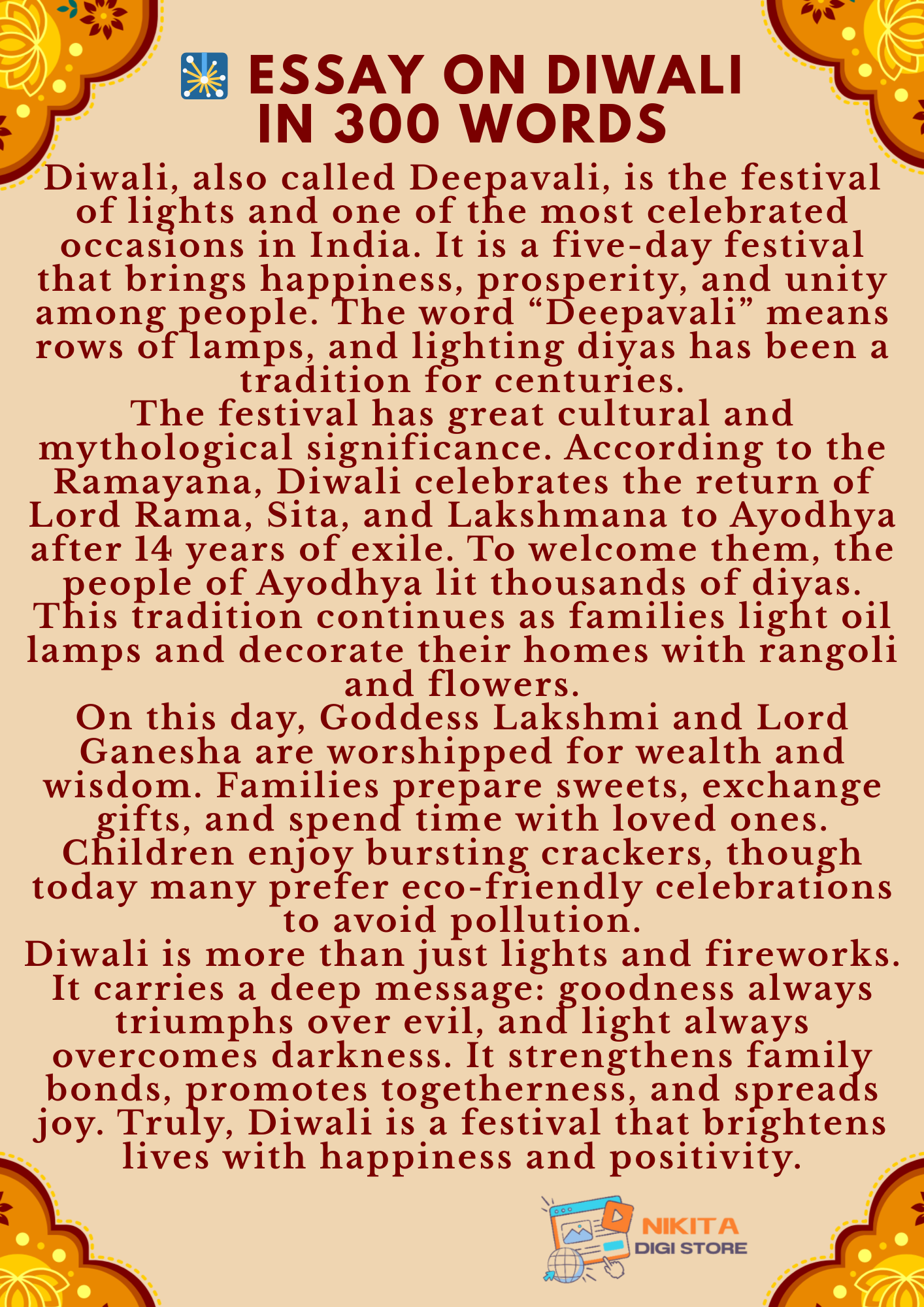 Essay on Diwali for Students