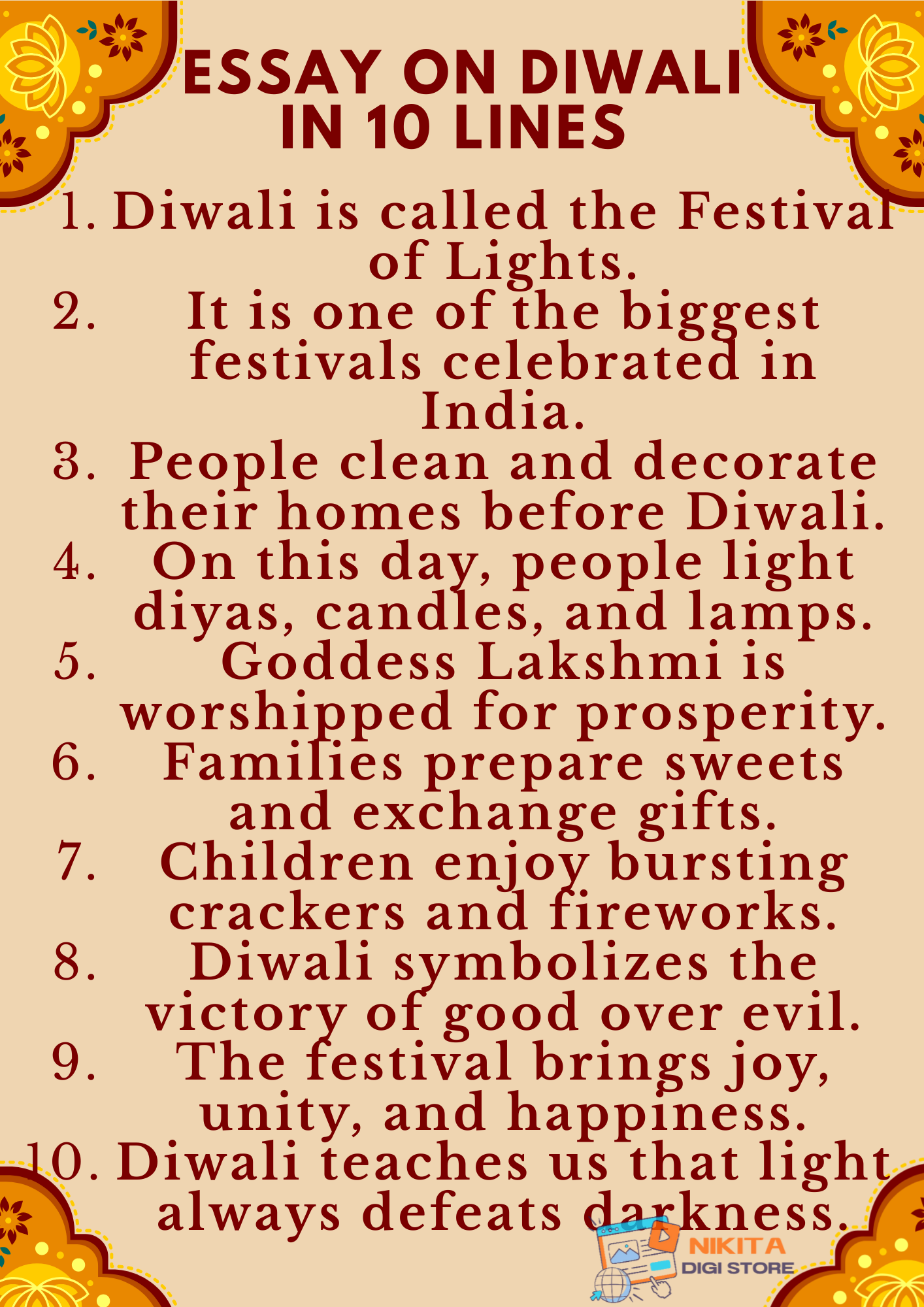 Essay on Diwali for Students