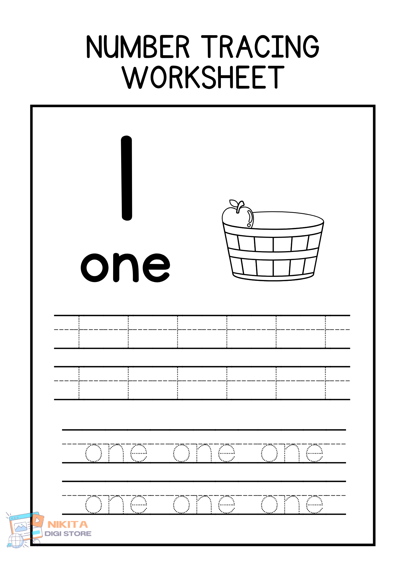 Number Tracing and Coloring Worksheets