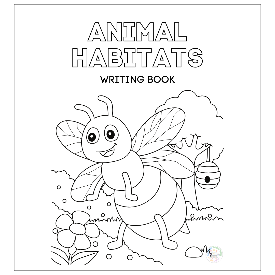 Animal Habitats Writing and Coloring Book