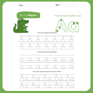 Tracing Letter A to Z Worksheet