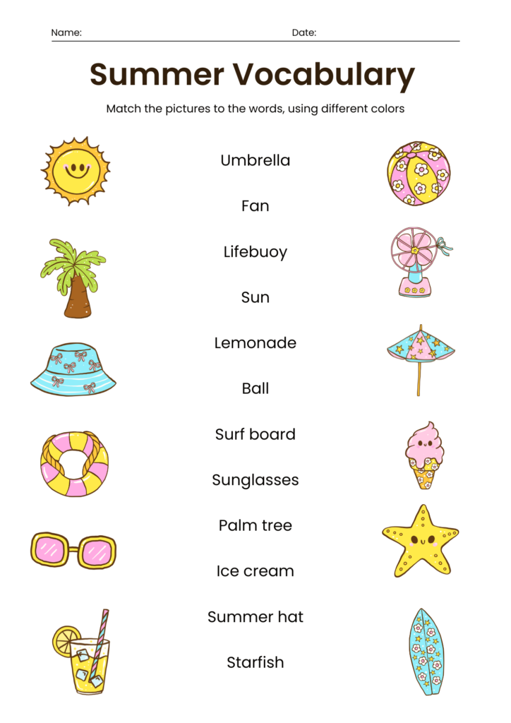 105 Printable Summer Worksheets and Coloring Bundle