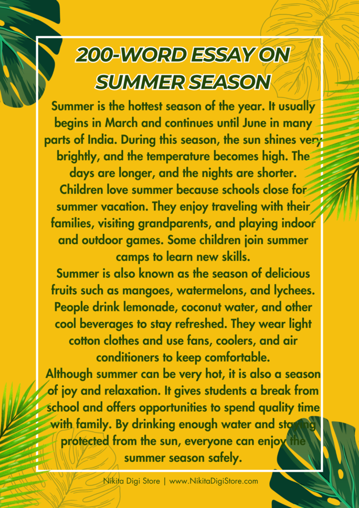 Summer Season Essay