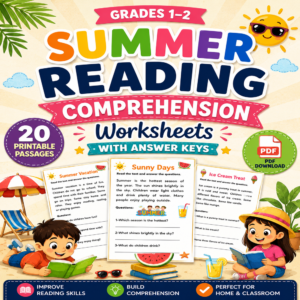 Summer Reading Comprehension Worksheets