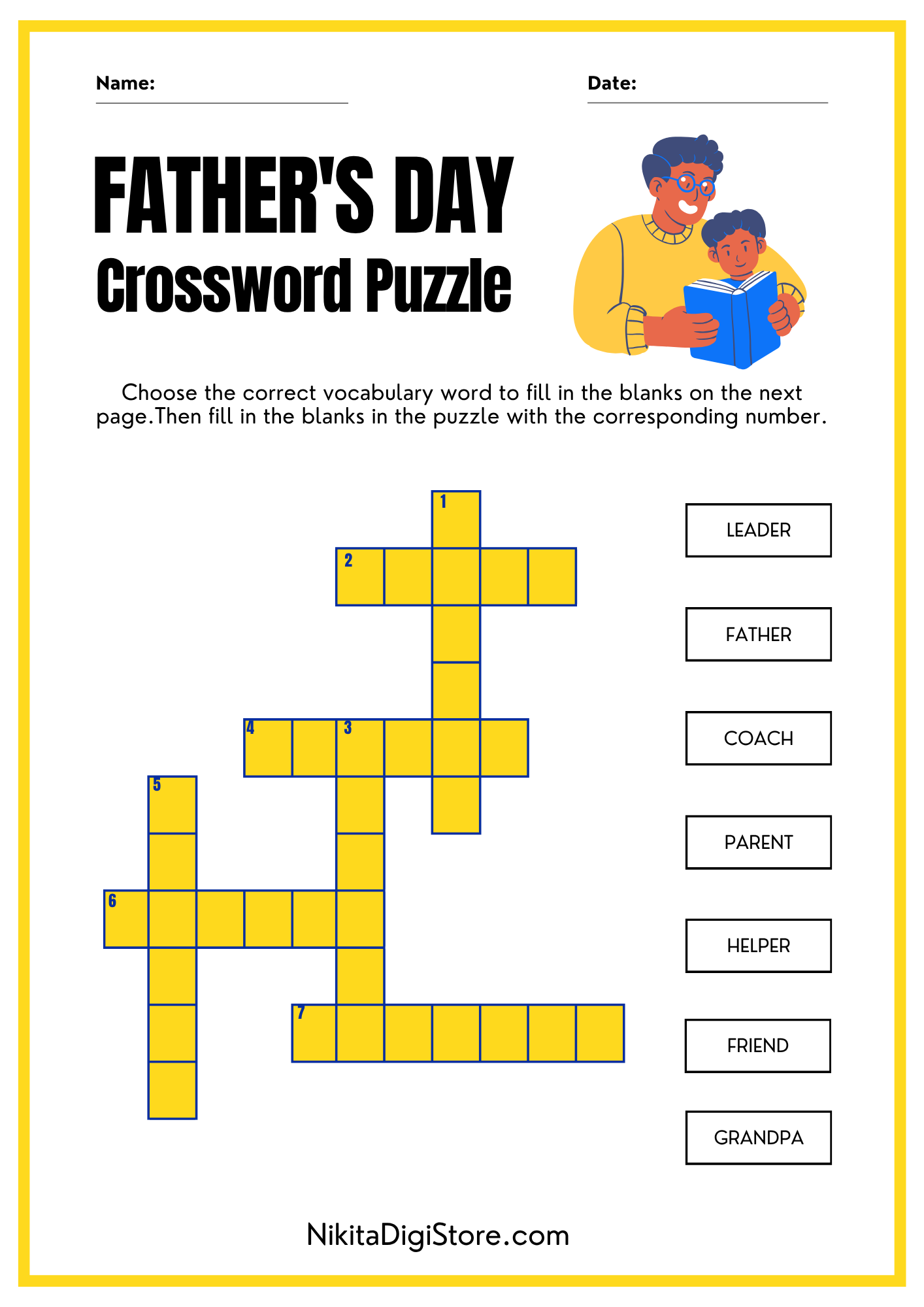 Father's Day Printable PDF Activity Bundle for Kids