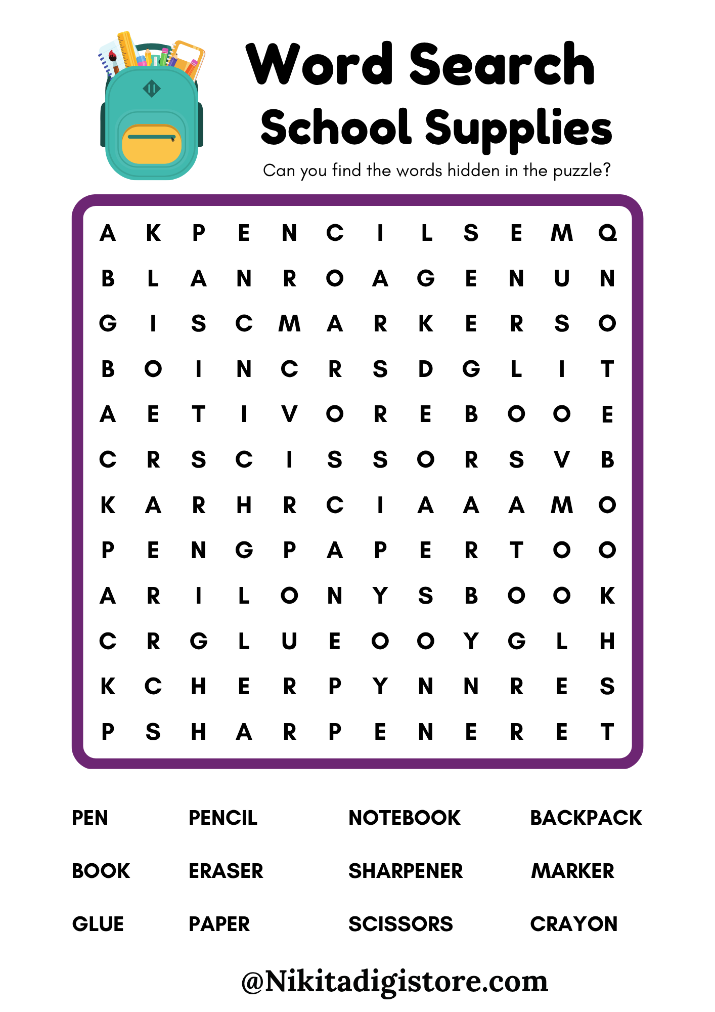 Back-to-School Puzzles