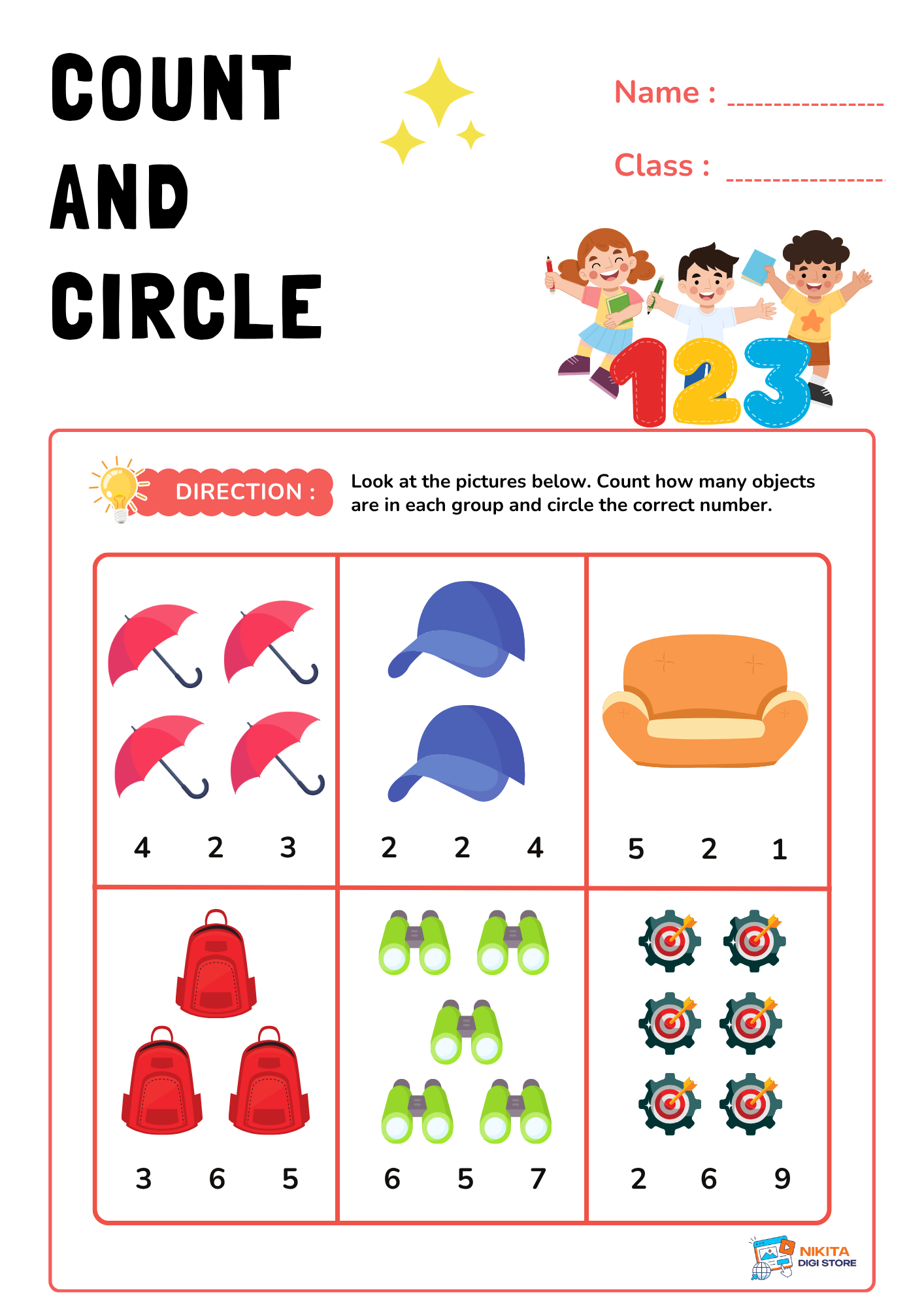 Count & Circle Worksheets