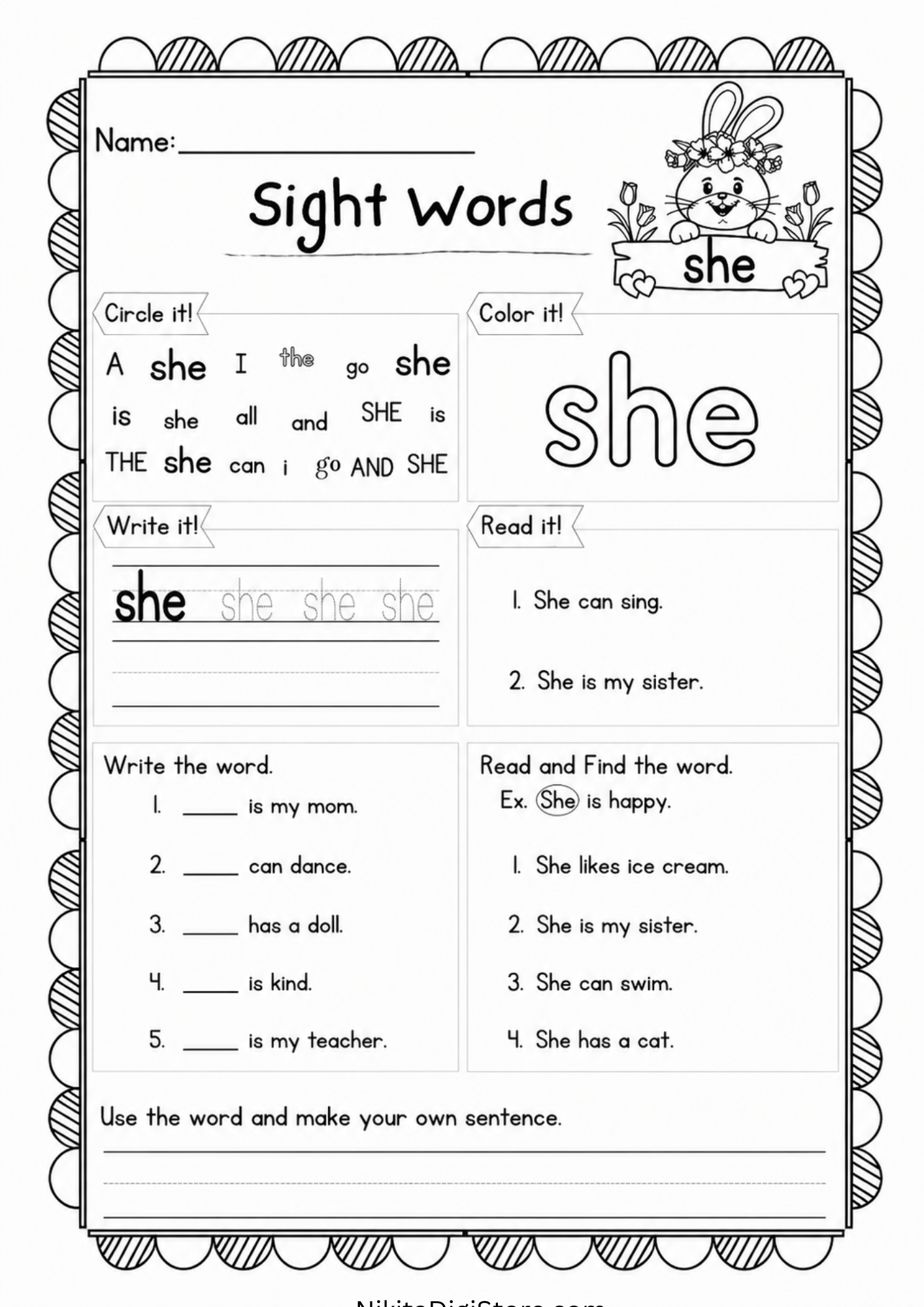Free Sight Word Worksheets for Kindergarten | 27 Printable PDF Activities - Image 4