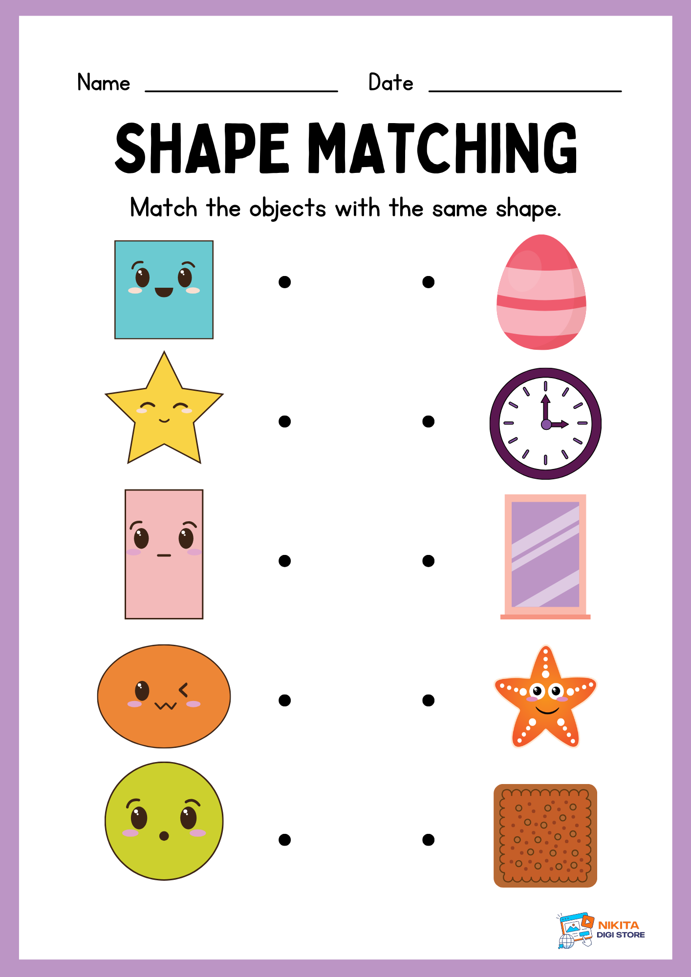 Shape Matching Worksheets Bundle – 28 Printable PDF Worksheets for Preschool & Kindergarten - Image 2