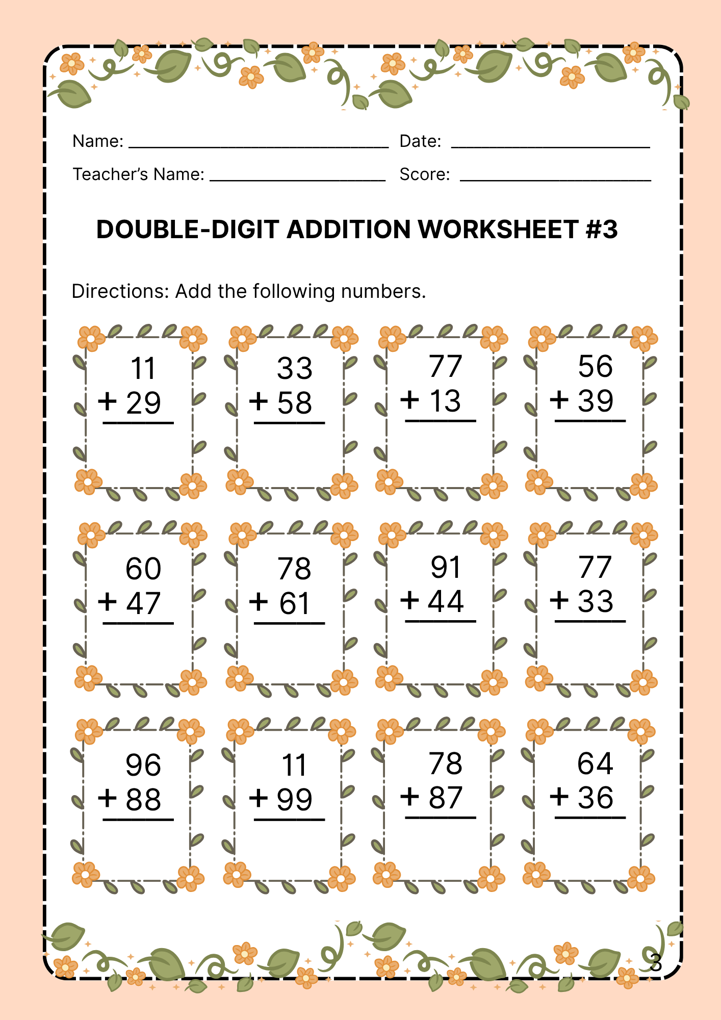 Double-Digit Addition Bundle