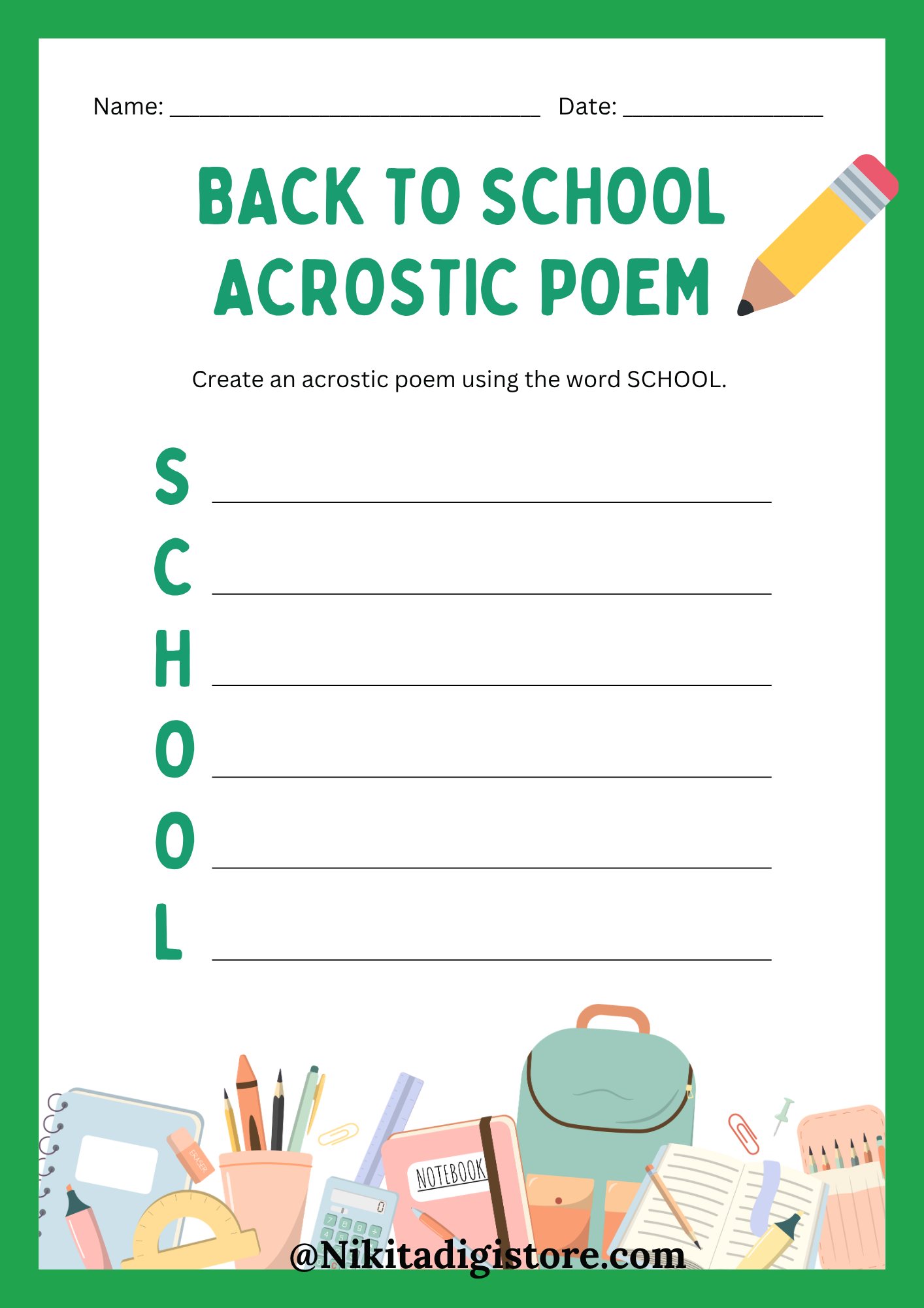 Back-to-School Writing Worksheets
