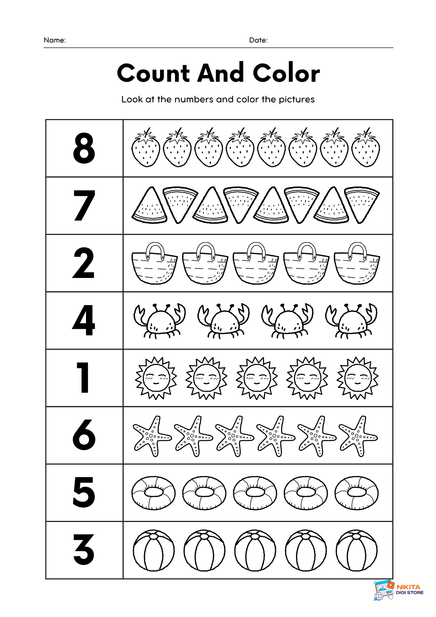 Count & Color Worksheets