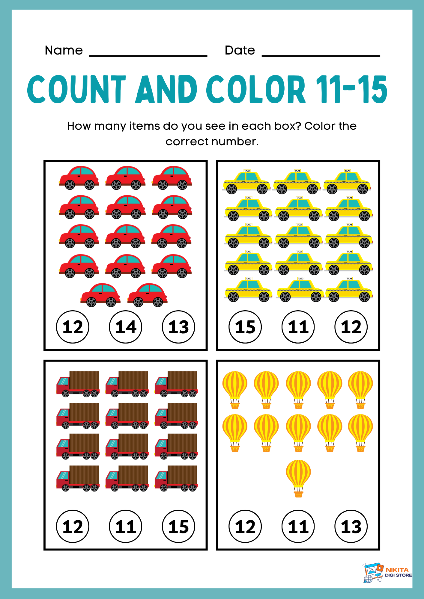 Count & Color Worksheets