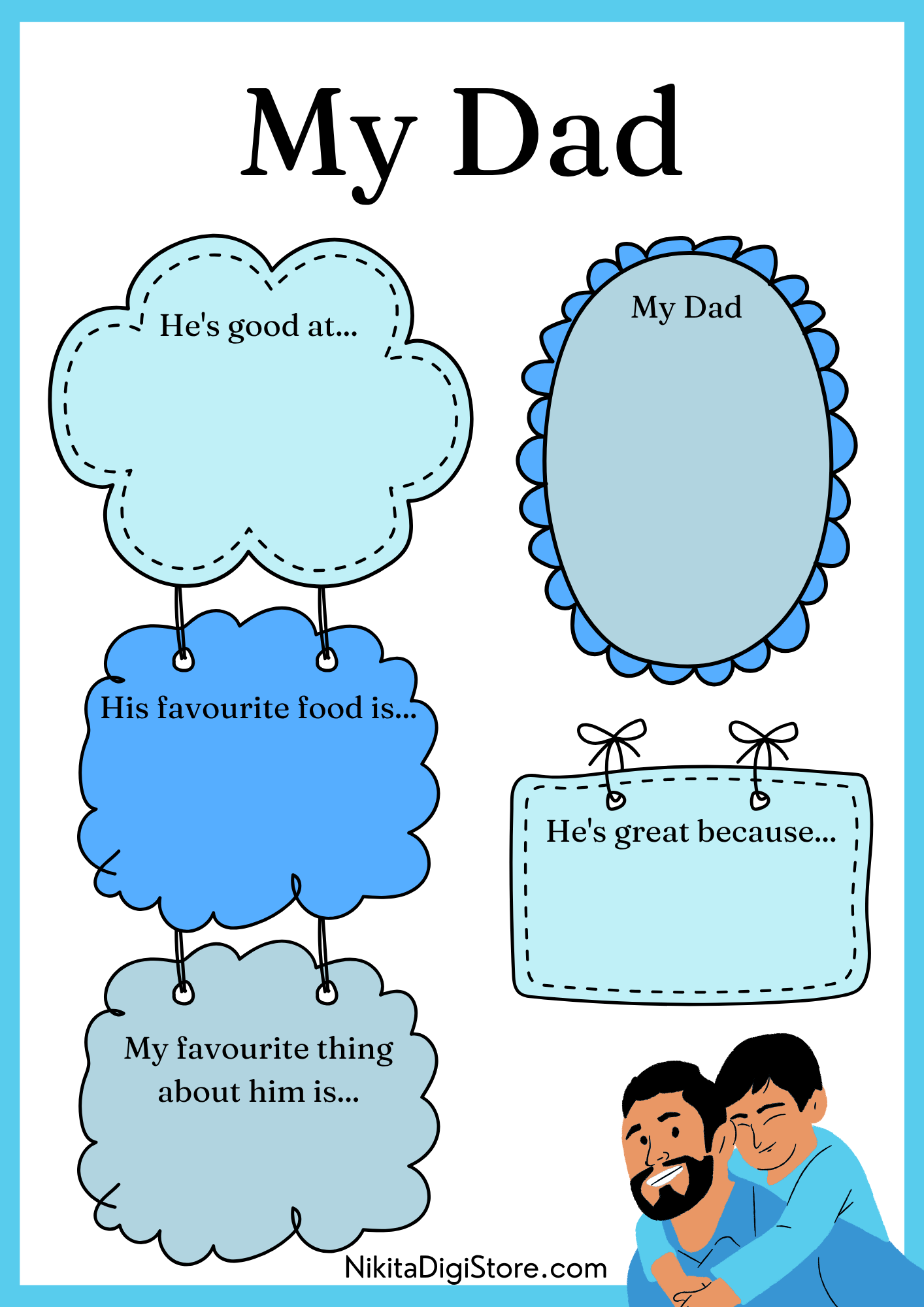 Father's Day Printable PDF Activity Bundle for Kids