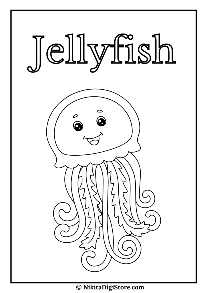 Ocean Animals Coloring Book for Kids featuring dolphins, sharks, whales, turtles, octopuses, and other sea creatures with fun coloring pages and educational activities.