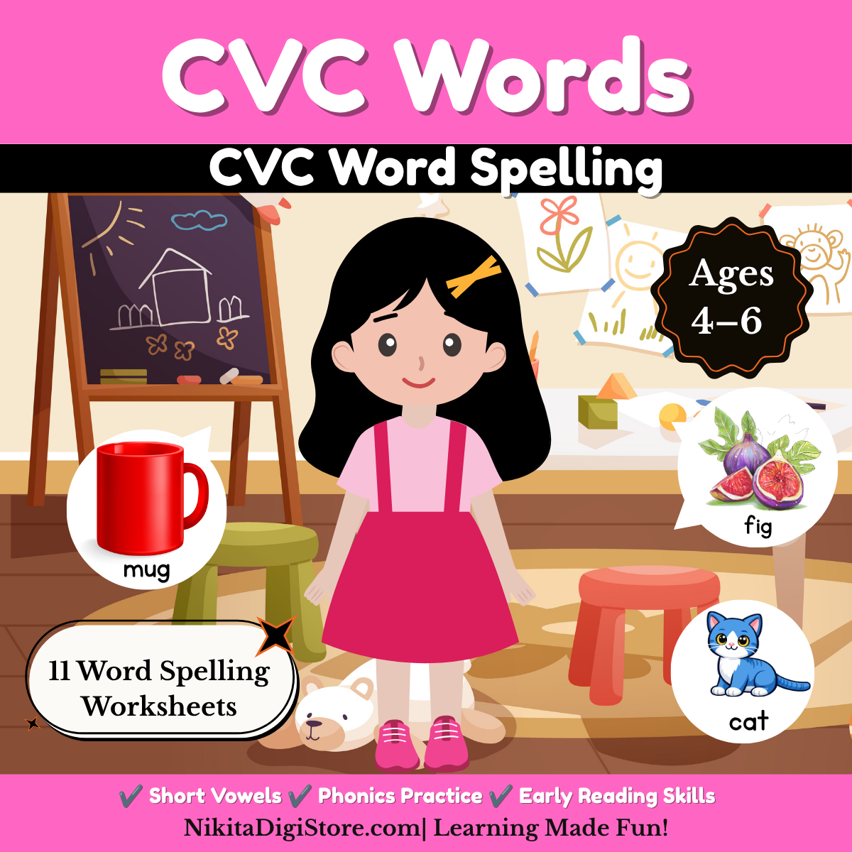 CVC Word Spelling Worksheets