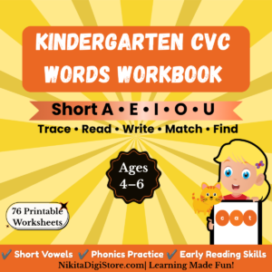 Kindergarten CVC Words Workbook