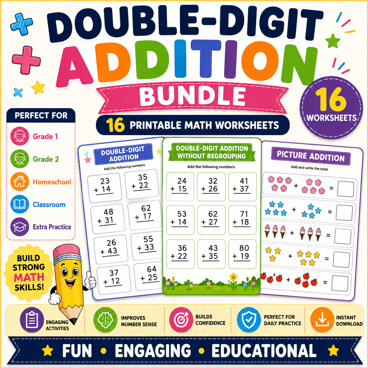 Double-Digit Addition Bundle