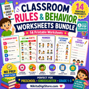 Classroom Rules & Behavior Worksheets