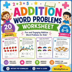 Addition Word Problems Worksheet
