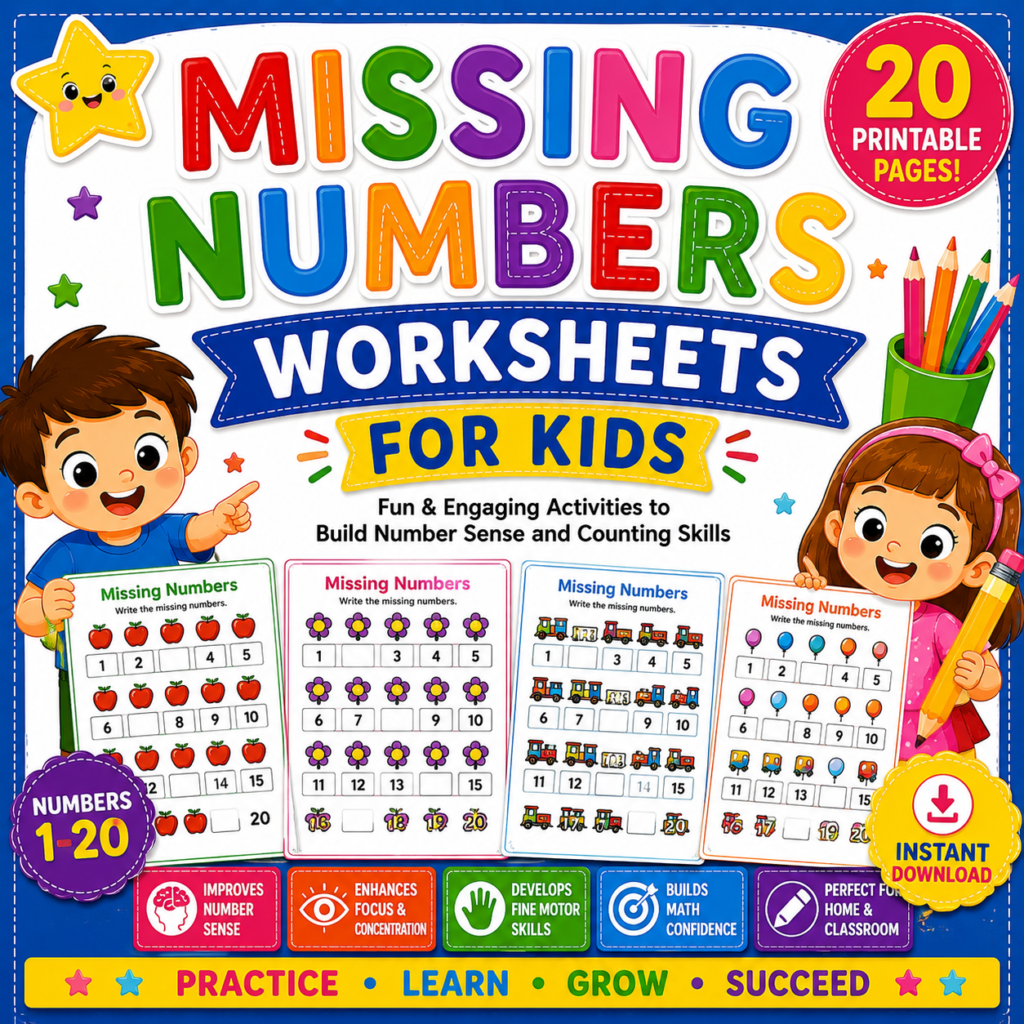 Missing Numbers Worksheets