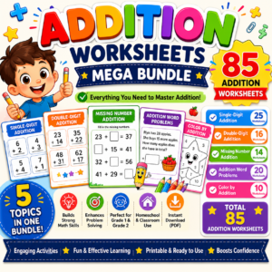 Addition Worksheet Bundle