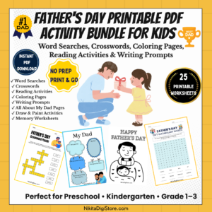 Father's Day Printable PDF Activity Bundle for Kids
