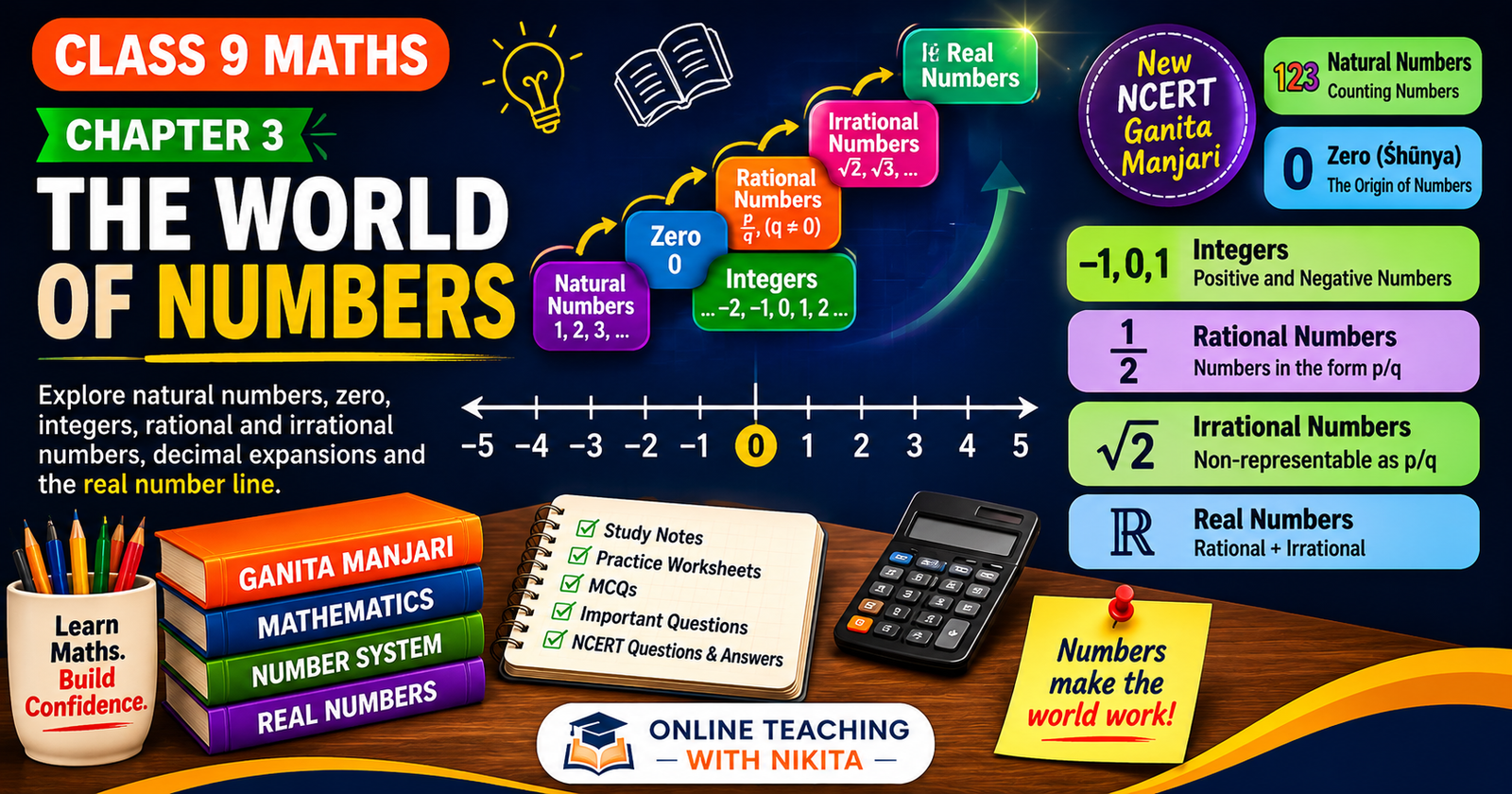 Class 9 Maths Chapter 3 – The World of Numbers | Ganita Manjari