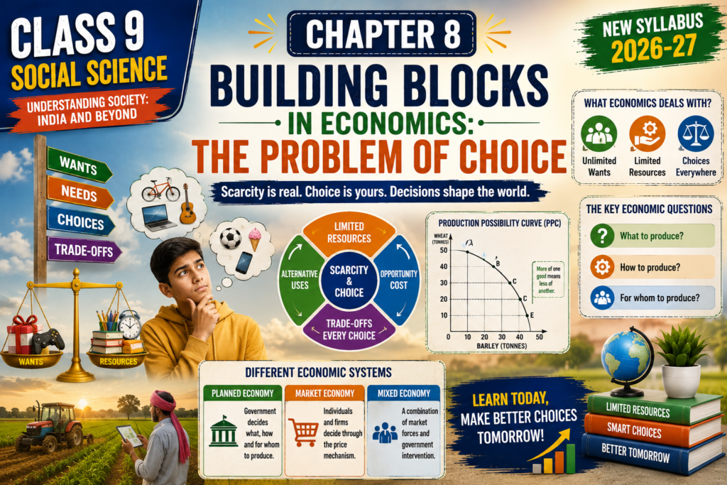 Class 9 Social Science Chapter 8 – Building Blocks in Economics: The Problem of Choice